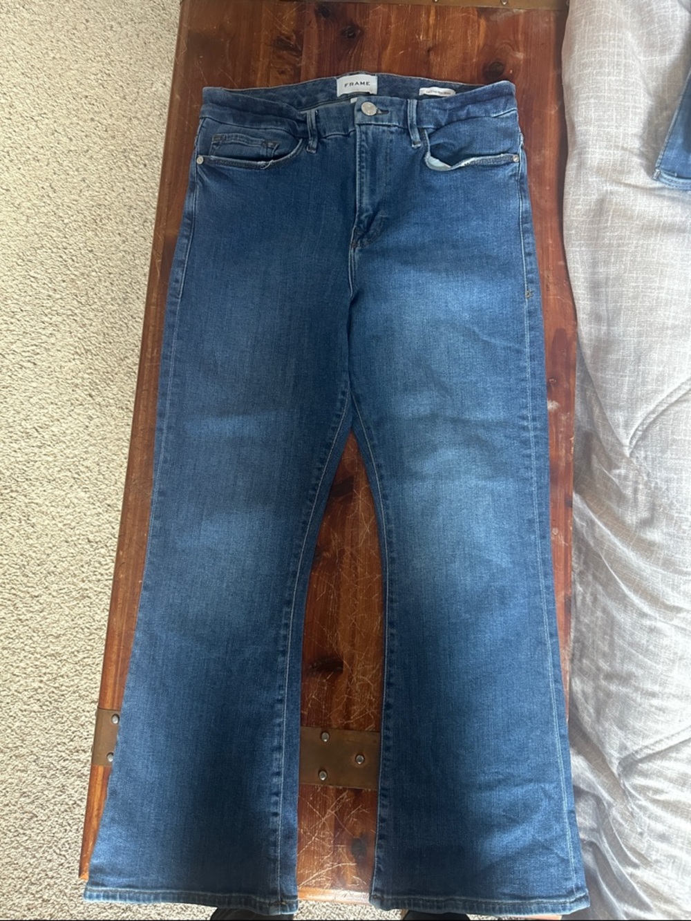Frame Denim Dark Blue Le Crop Mini Boot Jeans size 30